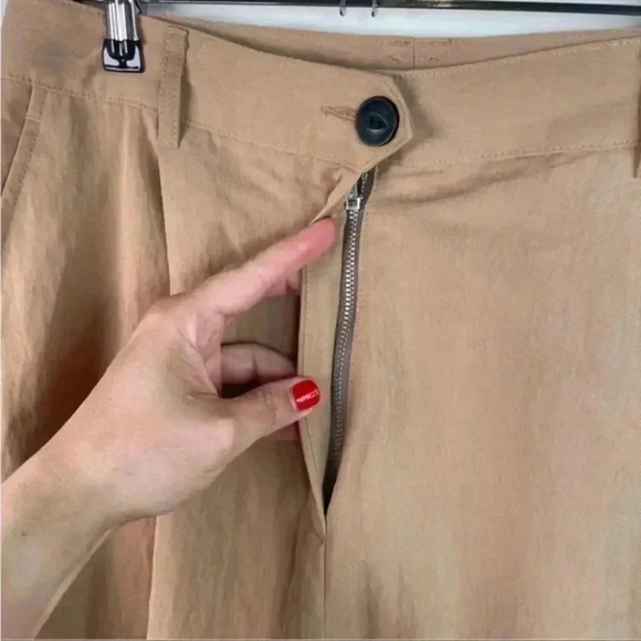 Rag & Bone Tan Dark Khaki Ivy Wide Leg Ankle Length Culotte Pant - Picture 6 of 10